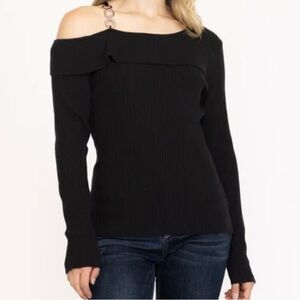 Black Off-Shoulder Sweater